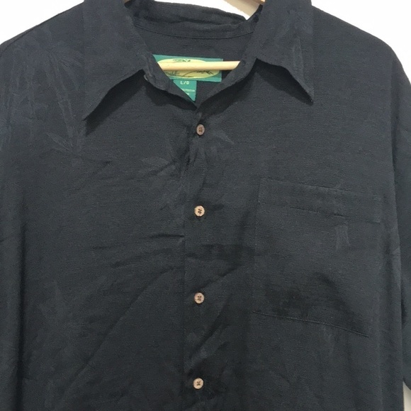 Tonny Barbados black short sleeve button up shirt size Large - Picture 2 of 10